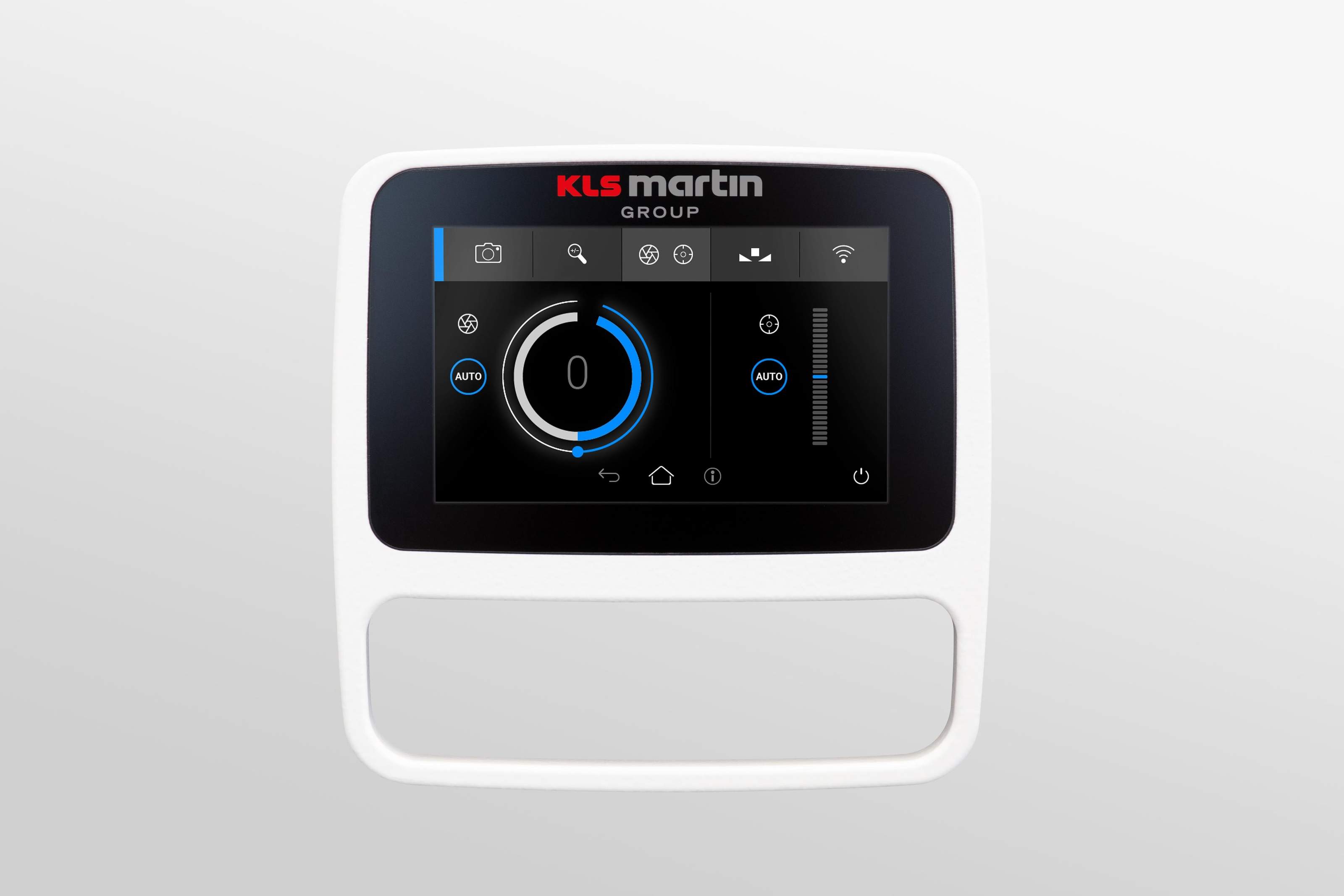 marLED X touch control panel displaying color temperature and brightness settings