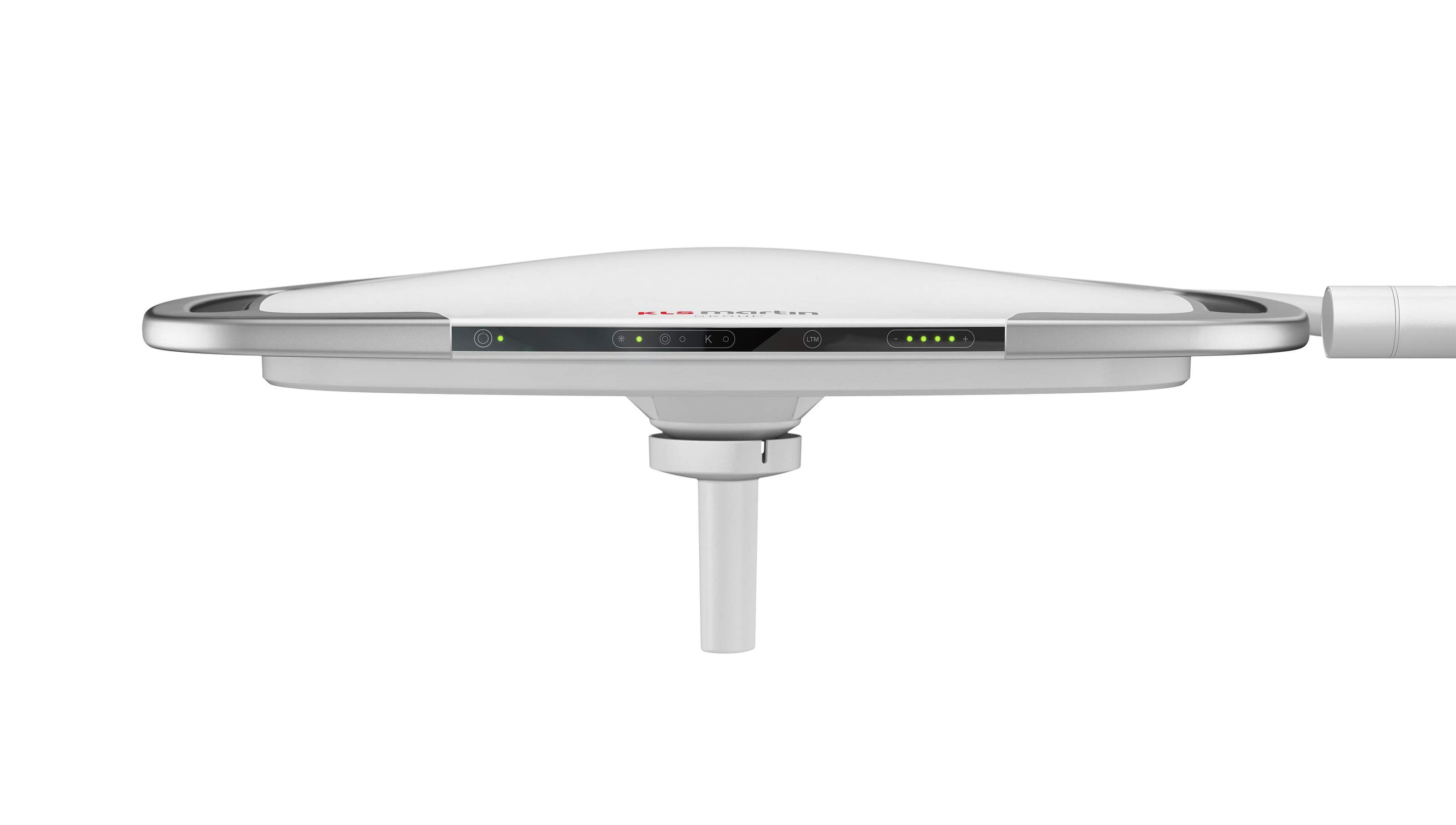 Side view of the KLS Martin marLED X surgical light showing the control strip on the light head